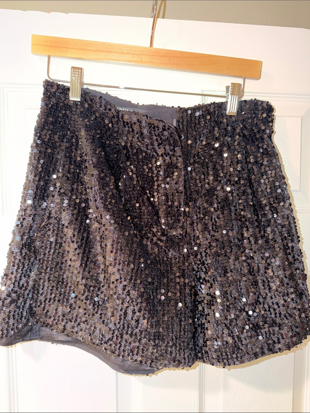 Zara Black Sequin Mini Shorts